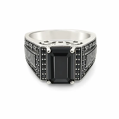 Gold Onyx Rectangle Cut Kids Ring 3