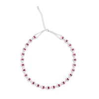 Ruby Emerald Cut Necklace