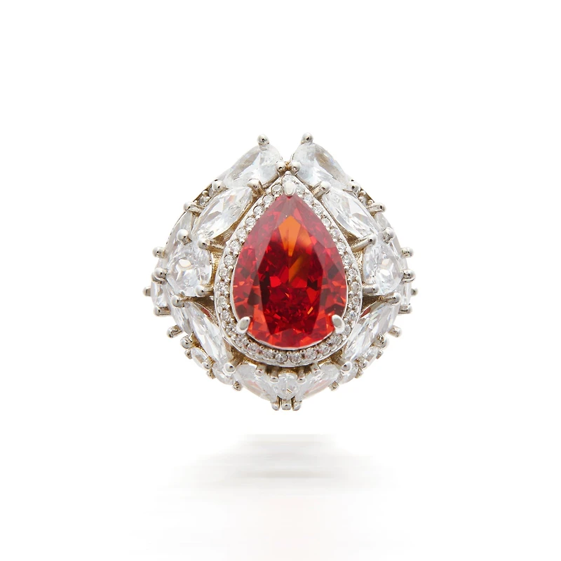 Garnet Pear Cut Ring