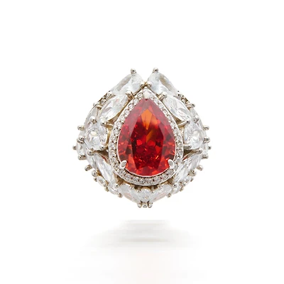 Garnet Pear Cut Ring