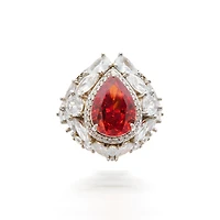 Garnet Pear Cut Ring