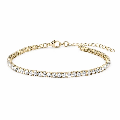 Gold Moissanite 4mm Tennis Bracelet
