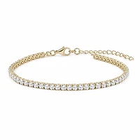 Gold Moissanite 4mm Tennis Bracelet