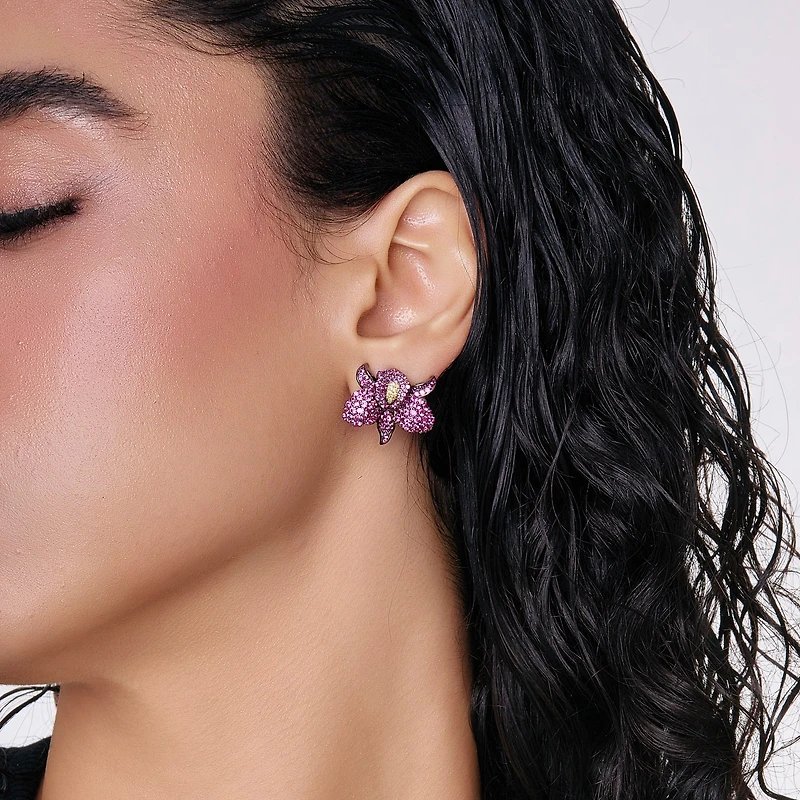 Ruby & Topaz Stud Earrings