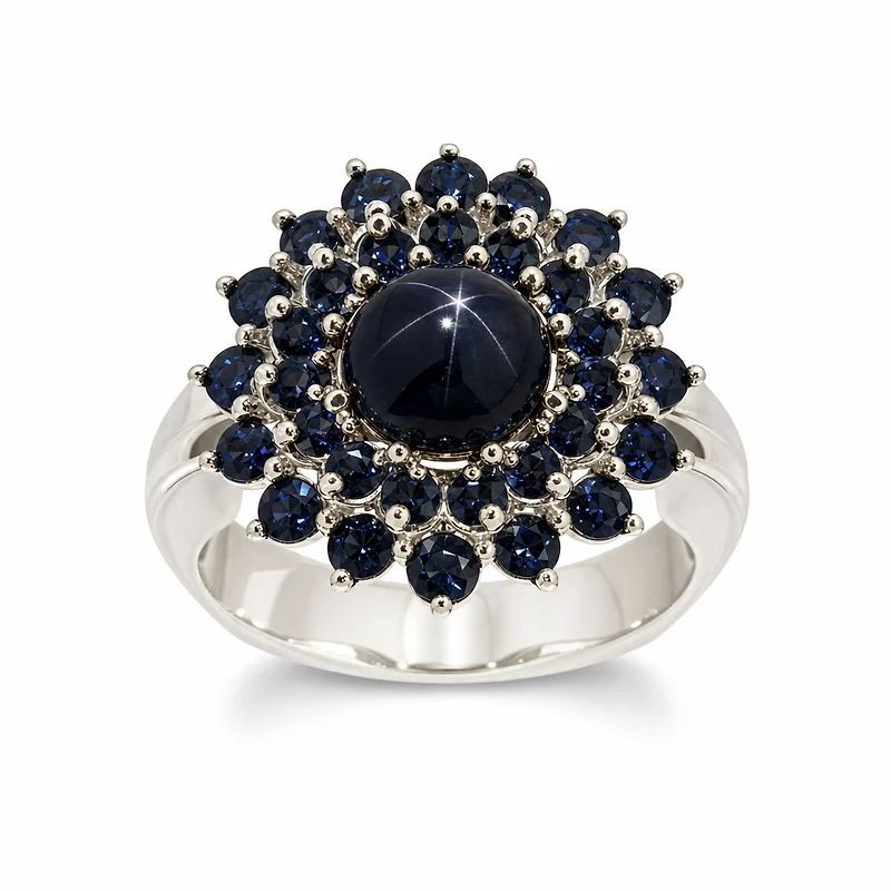 Gold Star Sapphire Multi Round Cut Ring 8/5