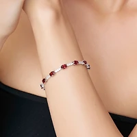 Radiant Oval Garnet Bracelet