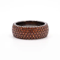 Gold Garnet Infinity Band Ring 8
