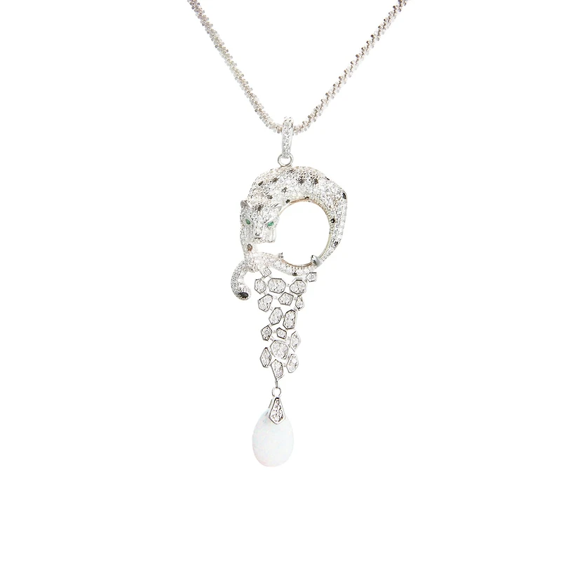 Opal Panther Pendant