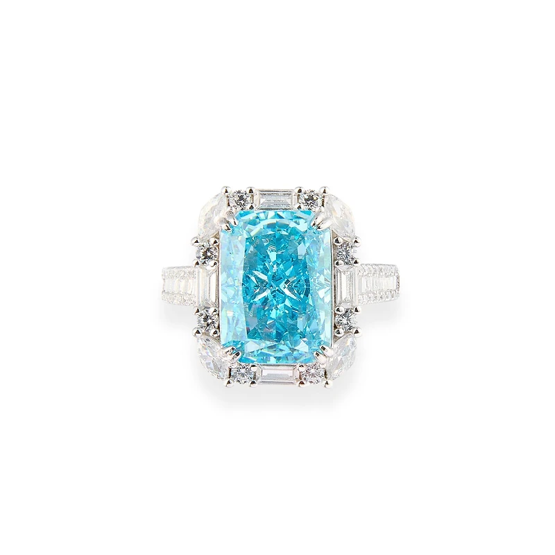 Radiant Aquamarine Ring