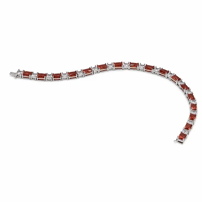 Created Garnet White Zircon Emerald & Princess Cut Bracelet