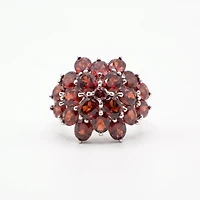 Created Garnet White Zircon Emerald Cut Ring 9/5