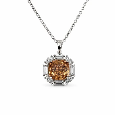 Gold Yellow Topaz White Al White Zircon Pear Cut Pendant