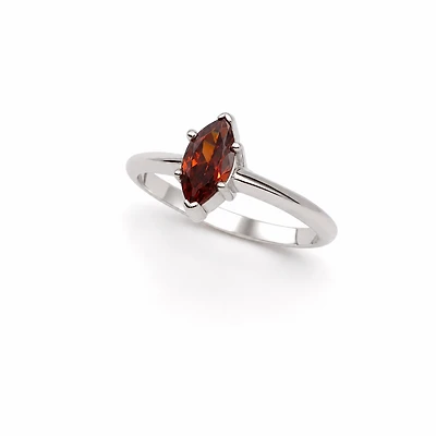 Created Garnet Marquise Cut Ring 8