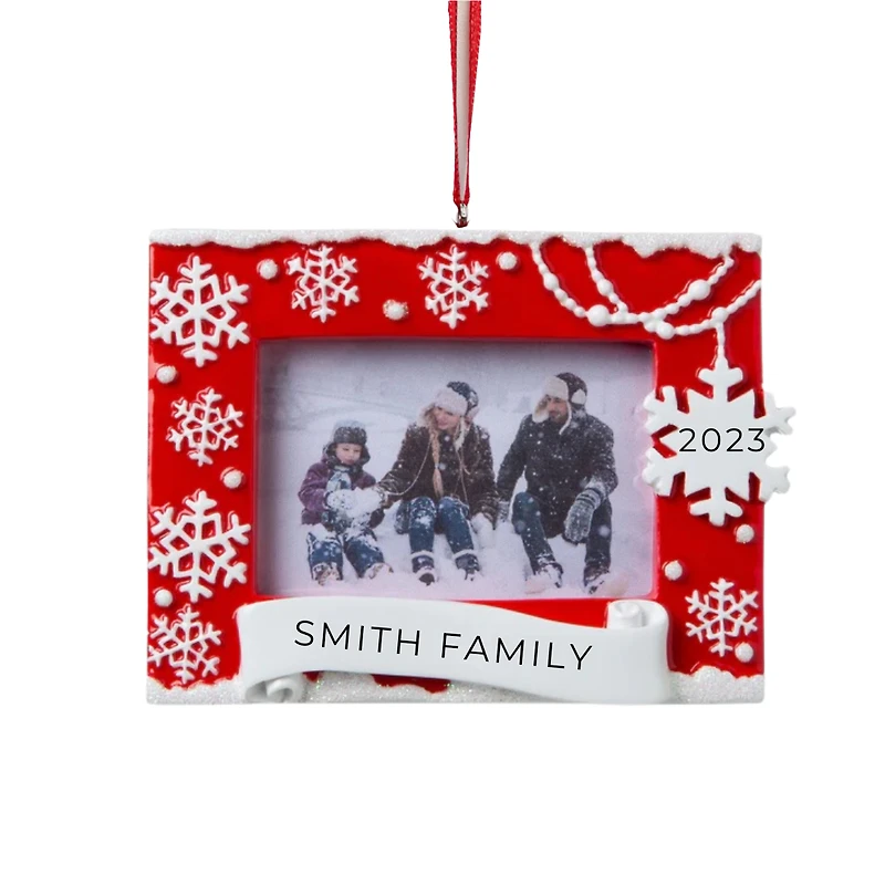 Snowflake Christmas Frame Ornament