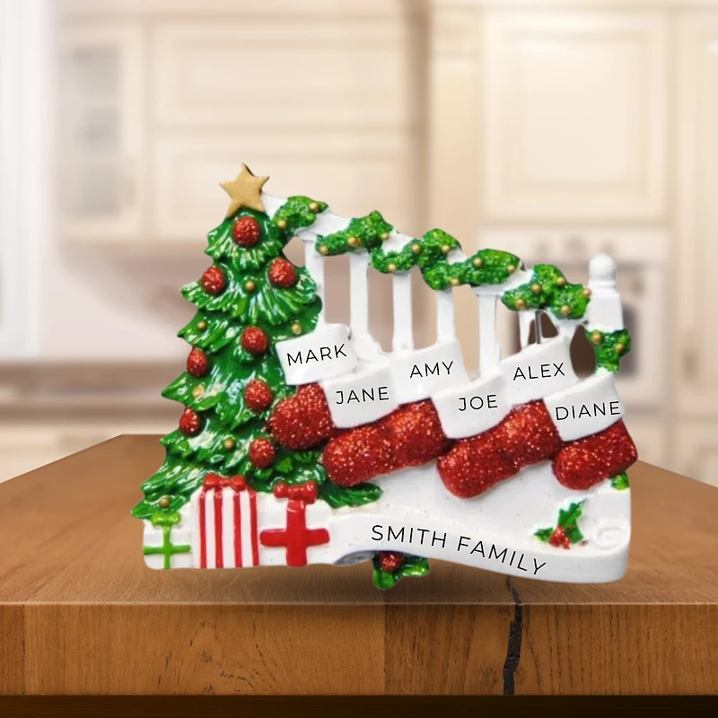 Bannister With Stockings 5 - Table Topper Stand Decoration
