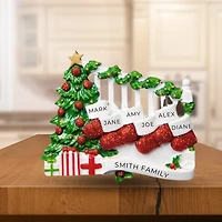 Bannister With Stockings 5 - Table Topper Stand Decoration