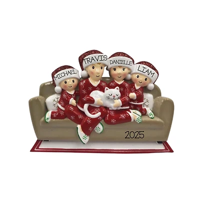 Family with Cat (Couple to Family of 6) Ornament