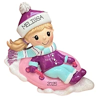 Girl on a snow tube Ornament