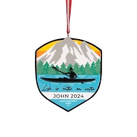 Adventure Badge Kayaking Ornament
