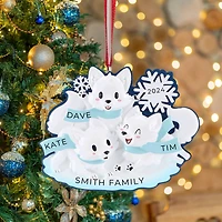 Arctic Fox Family of 3 Ornament