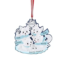 Arctic Fox Family of 4 Ornament