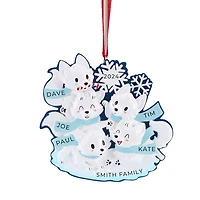 Arctic Fox Family of 5 Ornament