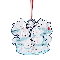 Arctic Fox Family of 6 Ornament