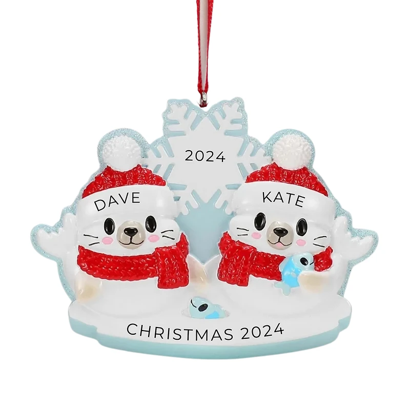 Arctic Seal Family of Ornament