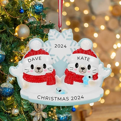 Arctic Seal Family of Ornament