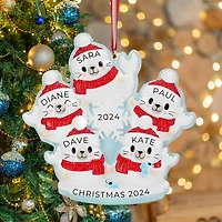 Arctic Seal Family of 5 Ornament