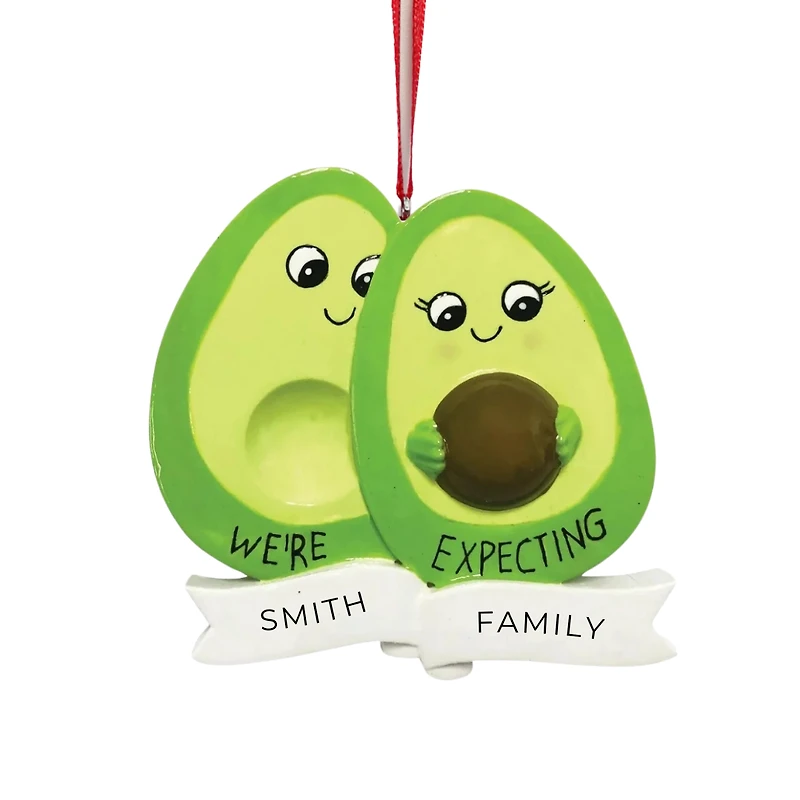 Avocado Family Expecting Ornament