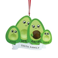 Avocado Family Expecting w/2 Children Ornament