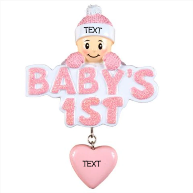 Baby Girl's 1st - Girl Ornament