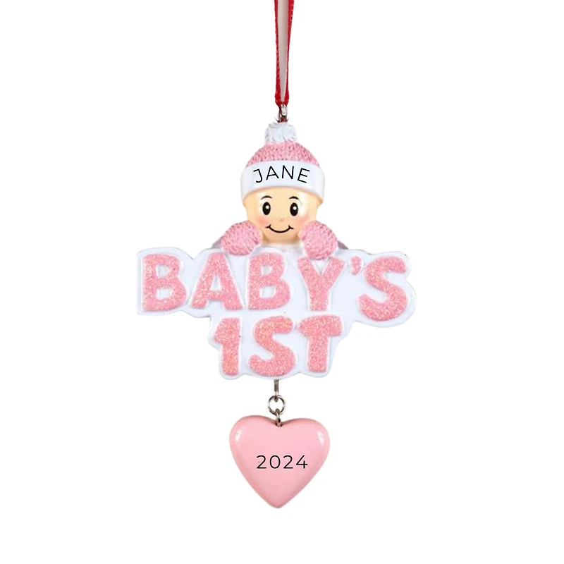 Baby Girl's 1st - Girl Ornament