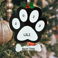 Best Dog Paw - Black Ornament