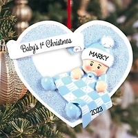 Boy & Girl Heart Baby Ornament
