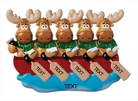 Canoe Moose Family of 5 Ornament