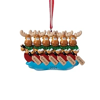 Canoe Moose Family of 6 Ornament