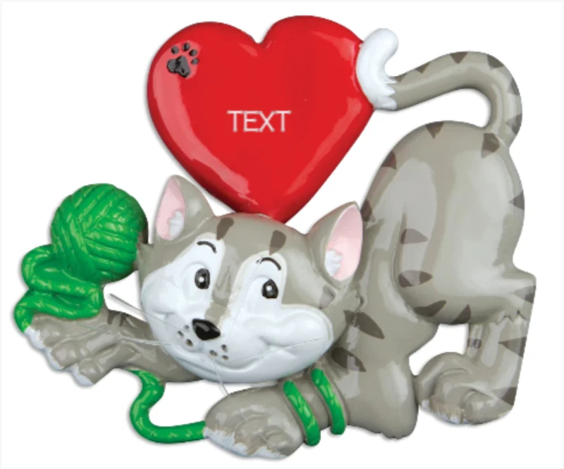 Cat With Yarn Ornament