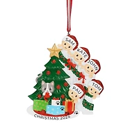 Cat in Christmas Tree Family of 5 Ornament