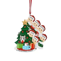 Cat in Christmas Tree Family of 6 Ornament
