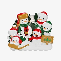 Christmas Tree Farm Snowman Family of 6 Ornament