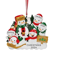 Christmas Tree Farm Snowman Family of 6 Ornament