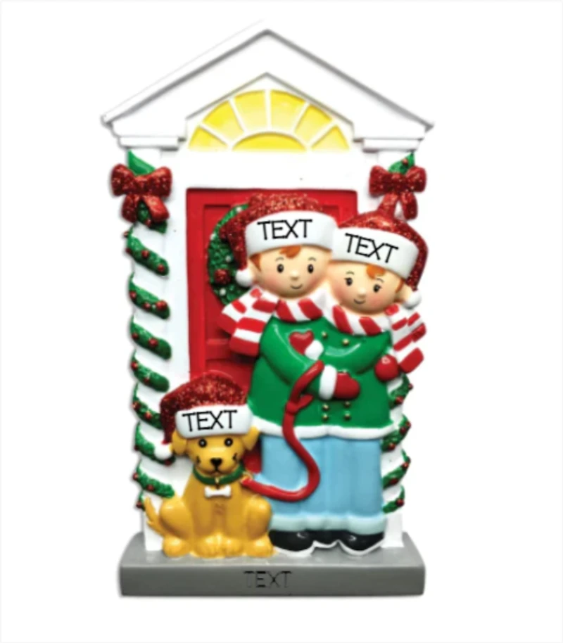 Couple with a Dog Ornament