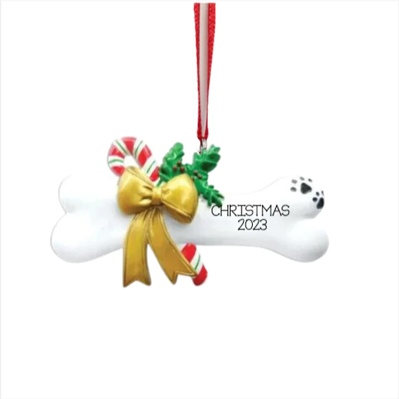 Dog Bone with Holly Ornament