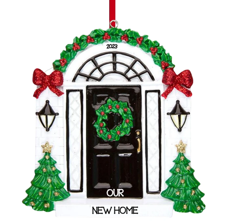 Elegant Black Door Ornament