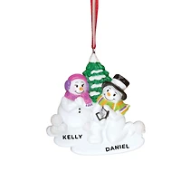 Engagement Snow Couple Ornament