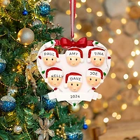 Family Head On Hearts Family of Ornament