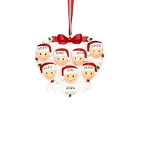 Family Head On Hearts Family of 7 Ornament