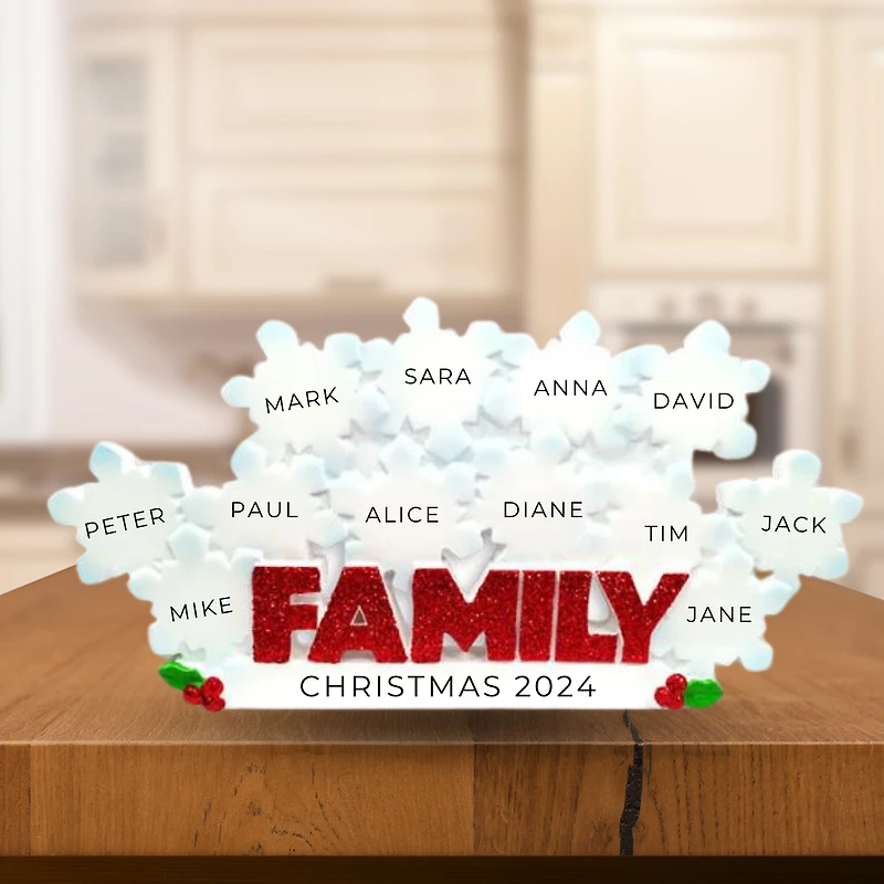Snowflake Family of 12- Table Topper Stand Decoration